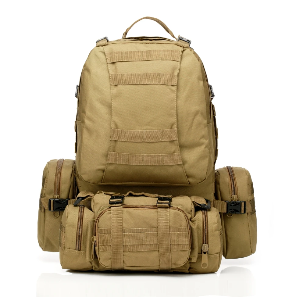 tan army backpack