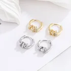 Sterling Cz Hoop Earrings Women Top Fashionable Sterling Silver Gold Plated Zircon CZ Hoop Earrings Girls