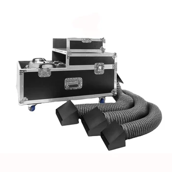 5000W 3-Head Nozzle Water Mist Machine Low-Lying Fog Machine DMX Remote Control for Wedding Parties Clubs Electric Power Source