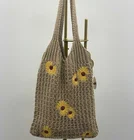 Handbags Trendy Knit Tote Bag Daisy Hand Bag Crochet Bag Knitting Handbags Floral Fashion Bags