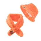 New Shaker Fleece Warm Children's Fisherman Hat Scarf Set Baby Hat Warm Kids Scarf