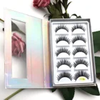 Eyelashes Eyelash 5 Pairs Faux Mink Eyelashes Package Box 5D 18mm Fluffy False Eyelash Wholesale Vendor