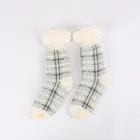 Socks Pattern Ladies New Mid-length Non-slip Socks Plaid Pattern Patchwork Color Socks Knitted Casual Socks