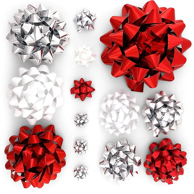 Atacado material metálico de cor personalizada mini grande decoração estrela de natal arco e flecha para presente de Natal 10 cores 7 cm