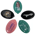 Bead Purse Hot Sell Japan Bead Chain Oval Soft Pvc Change Purse Squeeze Coin Pouch Vinyl Coin Purse