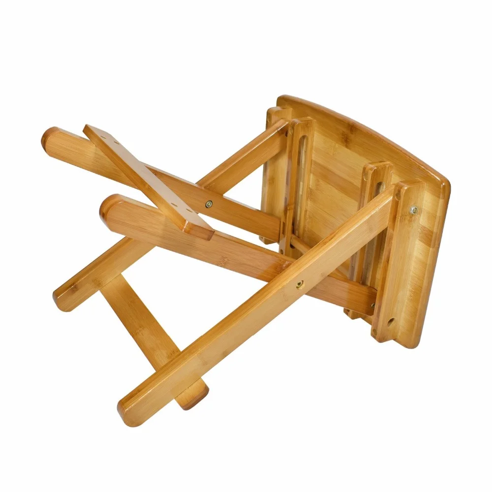 17 Inches Eco-friendly wood stool Shower Seat Bamboo Folding Bench