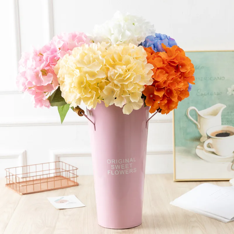5 Heads Wedding Artificial Hydrangea Flower Bouquet Home Party Floral Decor 