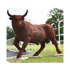 Animal Metal Realistic Animal Life Size Design Corten Steel Rust Metal Bull Sculpture
