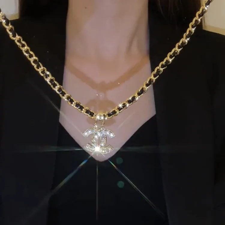 diamond cc necklace