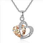 Crystal Pendant 2021 New Zircon Love Necklace Amethyst Multicolored Zircon Heart Necklace Heart Crystal Pendant