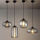 Gray Lamps Chandelier Light Lamp House Lighting Chandelier Smoke Gray Glass Pendant Lights Modern Lamps