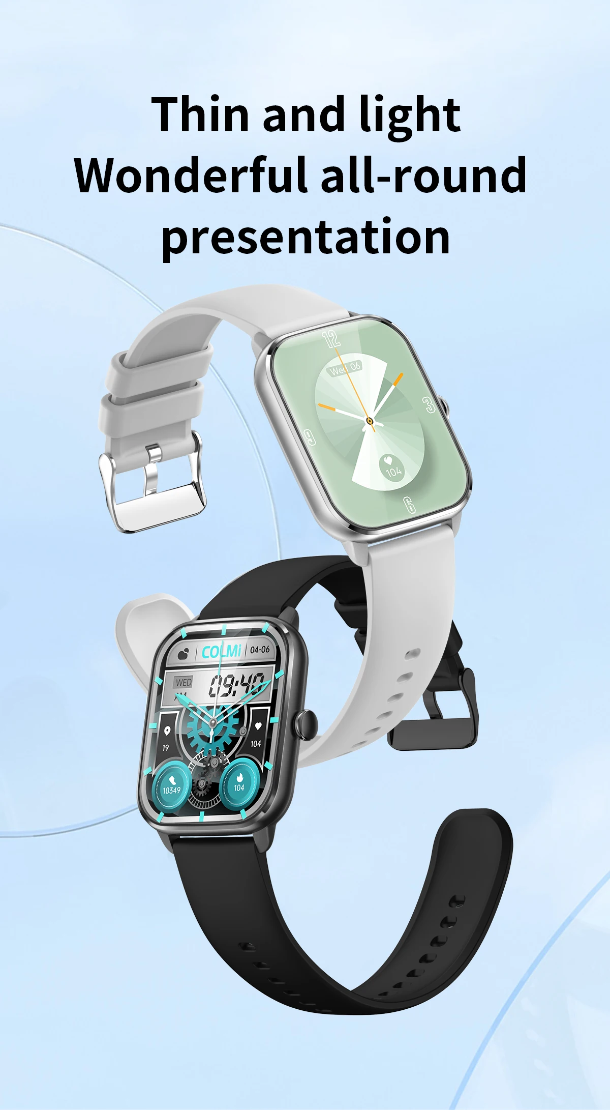 COLMI 1.4 inch Waterproof Android Smart Watch: Full Touch Screen