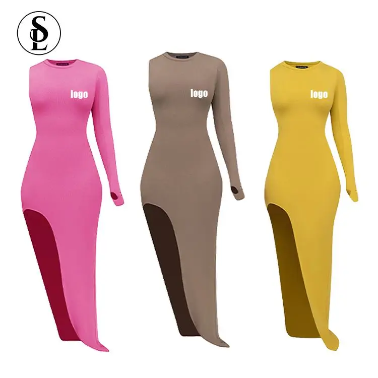 Long Maxi Dress Custom Modal Cotton Rib Women Clothes Ladies Lounge Bodycon Casual Dress Plus Size Women Dresses 2023