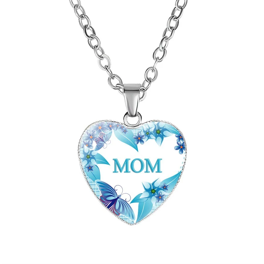 8 Style Love You Mom Necklace Charm 
