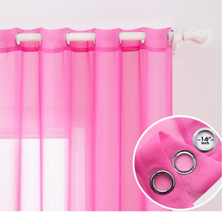 Amazon hot sales simple Nordic style gradient color window sheer curtain ready made