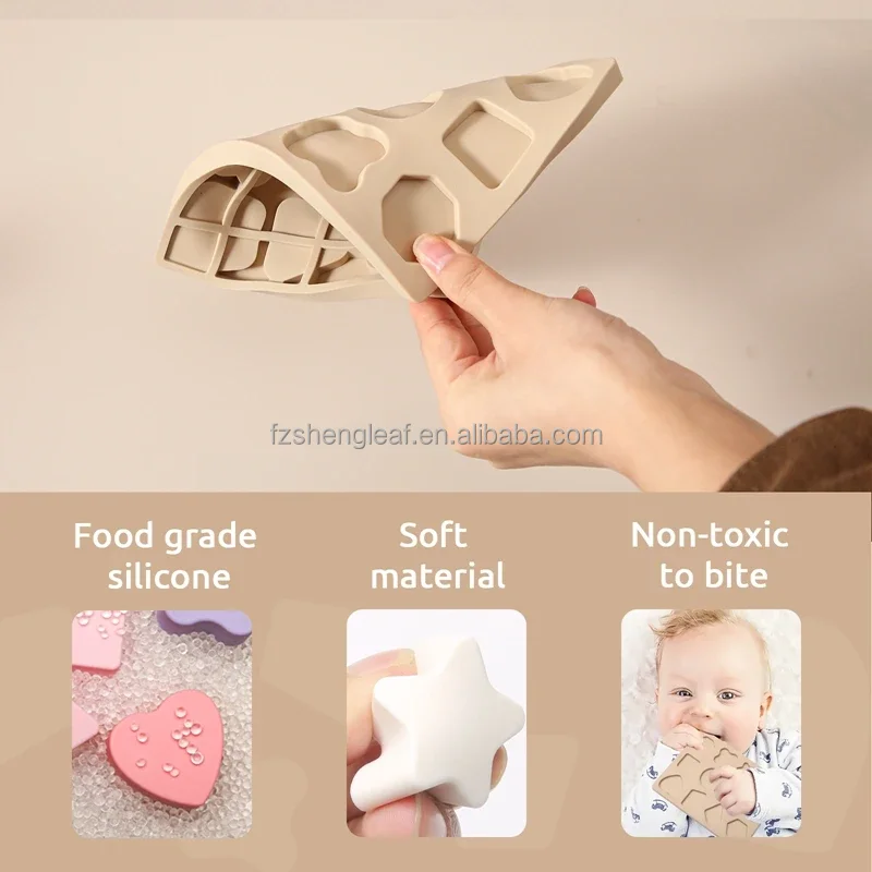 product 2024 smart baby 2 4 years bpa free silicone wood stacking toy comfort teether educational learning sensor kid gift set building-4