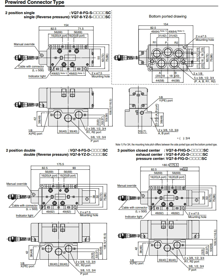 Iso Standard Solenoid Valve Vq Series Vq Fg D A Vq Fg D