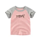 Kids T Shirt 100% Cotton 2 Color Block Letter Print Kids Baby Cotton Unisex Kids Baby T Shirt