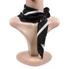 Fashion Scarf Satin Print Scarf Custom New Design Cheap Price Fashion Printed Black Square Silk Scarf Satin Scarves