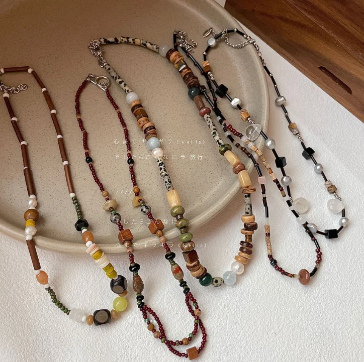 New Design Fashion Women Necklace Jewelry Colorful Acrylic handmade Long Wax Cord Necklace Girls Geometry Necklace.png