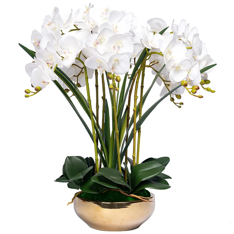 2021 New Product Wholesalers Artificial Silk Orchids Flower Wedding Decoration For Bulk Single Long Stem