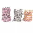 Silver Ring Drop Shipping New Fashion 925 Sterling Silver Bling Bling Baguette Diamond Ring For Women