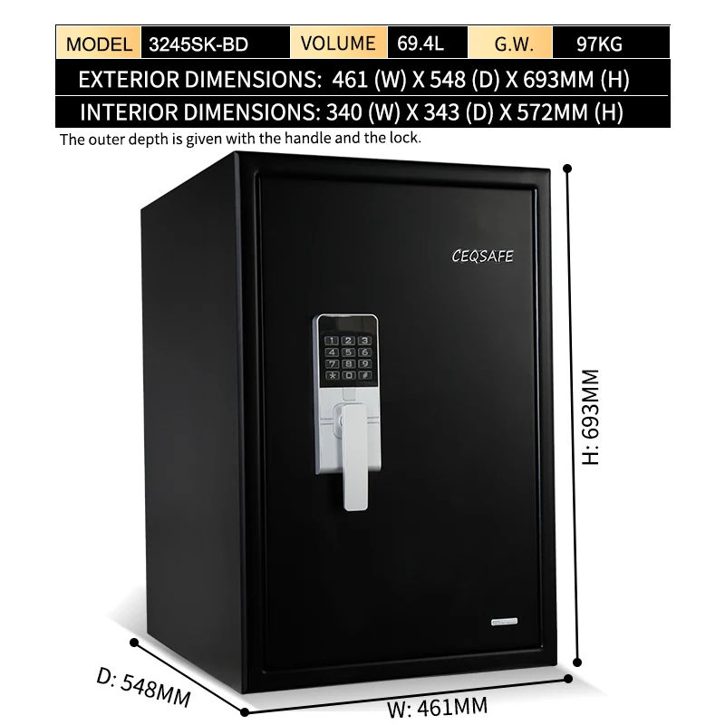 CEQSAFE Digital Password Electronic Hotel Fireproof Safe Box Security Cabinet manufacture