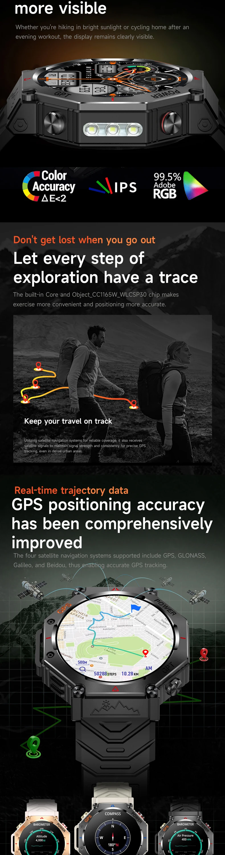 product cheap dafit gps smart watch kc91 zinc alloy case 530mah battery ai watch dials dagpt gps training 3atm waterproof smartwatch-1