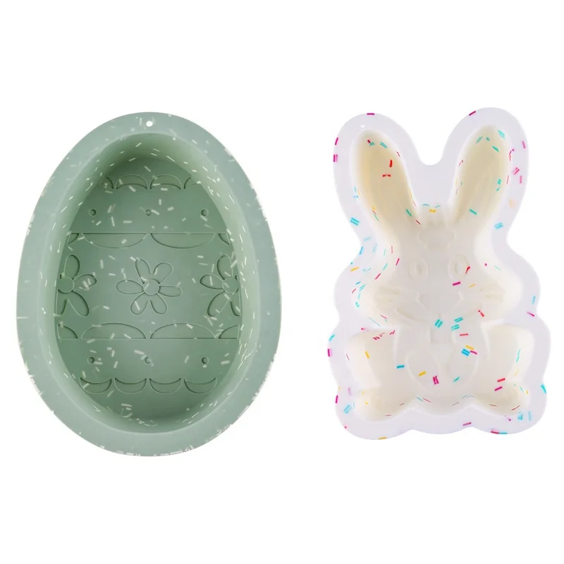 New arrivals Easter Bunny Silicone Cake Pan Mold for DIY Color Silicone Rabbit Animal Shape Cake Mold