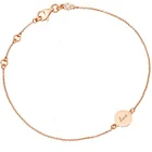 14k Gold Bracelets Gemnel Fashion Popular Jewelry Ladies 14k Gold Engraved Heart Disc Bracelets