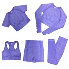 Wear 3 Pcs Activewear 5 Piece 5pcs Athleisure Set Workout Clothing Athletic Seamless Gym Fitness Sets Clothing Yoga Wear