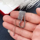 Zircon Necklaces Zircon CAOSHI Trendy Silver Gold Plated Zircon Choker Sweater Chain Necklaces For Women