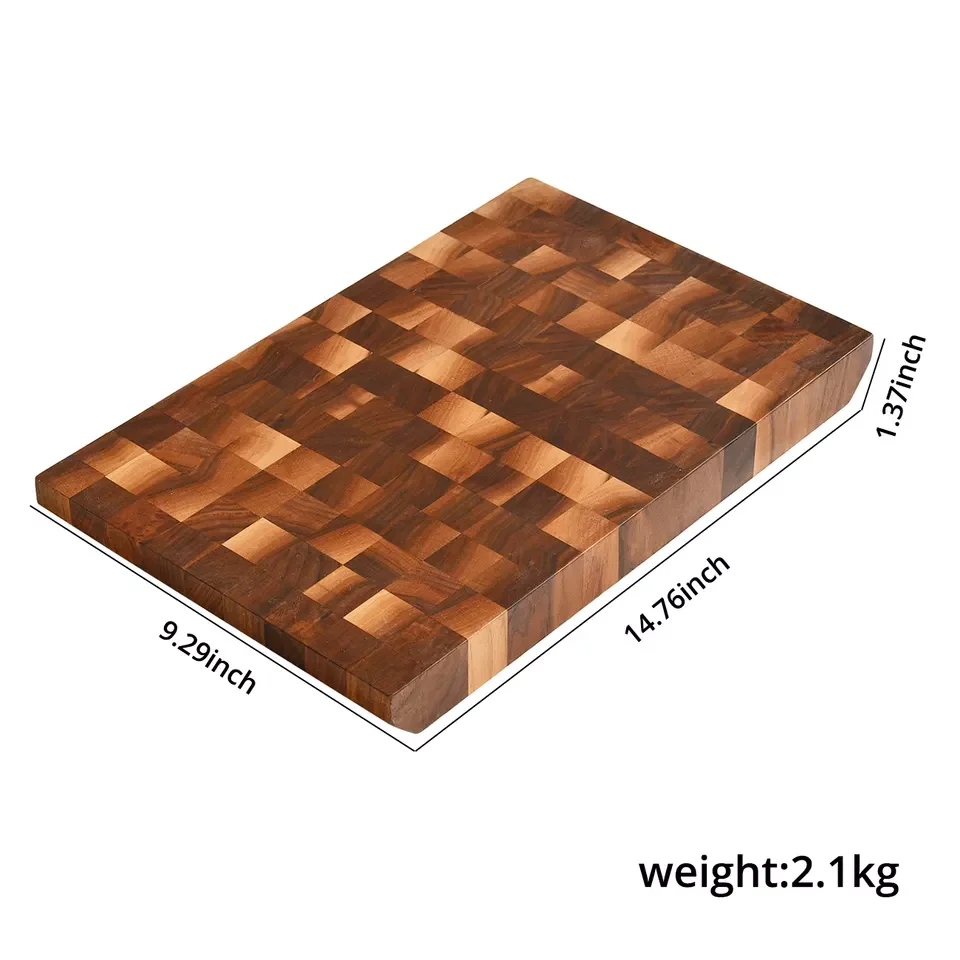 Thick Prep Station Medium Reversible End Grain Wooden Butcher Blocks Walnut Wood Cutting Board  for Kitchen