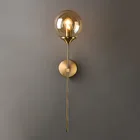 Bedroom Wall Bedroom Living Room Modern Brass Electroplating Glass Wall Sconce