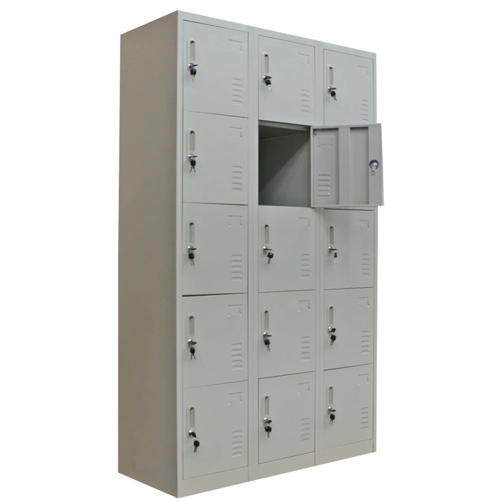 15 door steel locker suppliers KD structure lockers metal steel