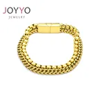 Gold Bracelet High Quality Double Braided Chain Stainless Steel 18K Gold Miami Cuban Chain Bracelet