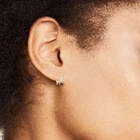 925 Silver Earring Silverearrings 925 Sterling Silver Gold Plated Spike Hoop Earring With Pave Diamond