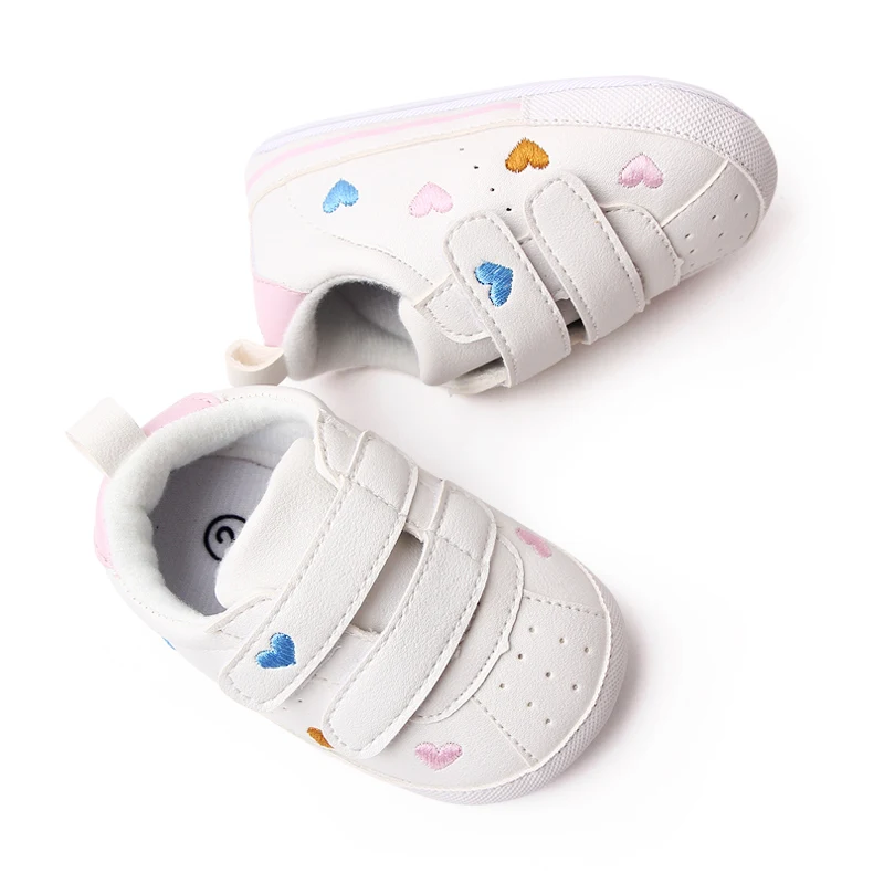 Directly Baby Shoes Factory Hot Selling Soft PU Leather Non-slip White Baby Sport Shoes Walking Shoes factory