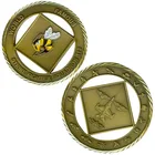 Wholesale Custom Logo Spinner Coin Metal Cut-out Challenge Coin With Enamel