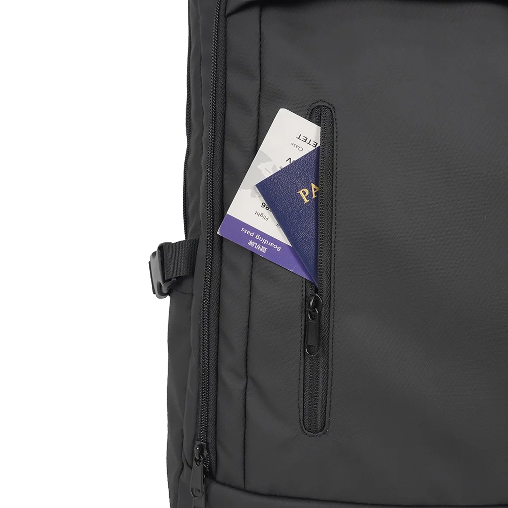product fashionable slim wheeled laptop backpack with usb port new design waterproof business bag zipper closure-5