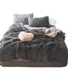 Winter Coral Solid Color Mink Velvet Four-piece Winter Thick And Warm Sheets Velvet Luxury Bedding Sets