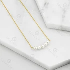 Pearl Necklace Gemnel Bohemian Women Elegant Gold Plated Fresh Water Pearl Necklace