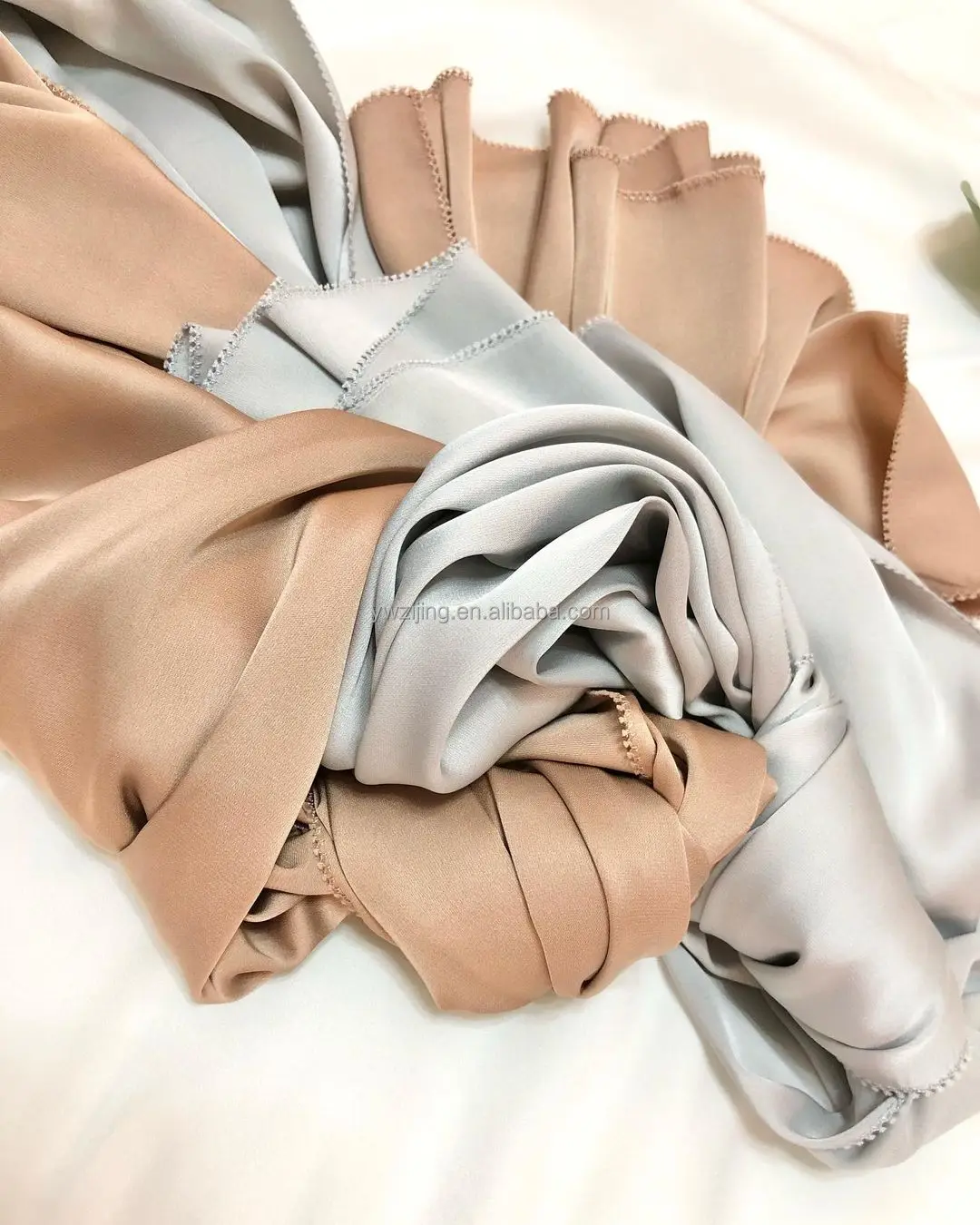 New Design Malaysia Plain Matte Satin Eyelash Shawl Malaysia Muslim