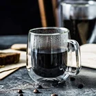 Mug 150ml 250ml 350ml Borosilicate Glass Espresso Coffee Mug Custom Double-Walled Cup With Handle