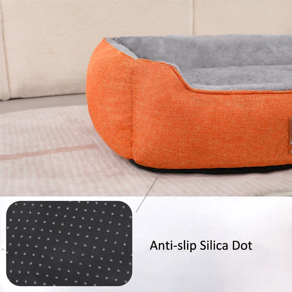 product new arrival eco friendly scratch resistant outer fleece inner with pp cotton filling washable plush pet dog bed-50