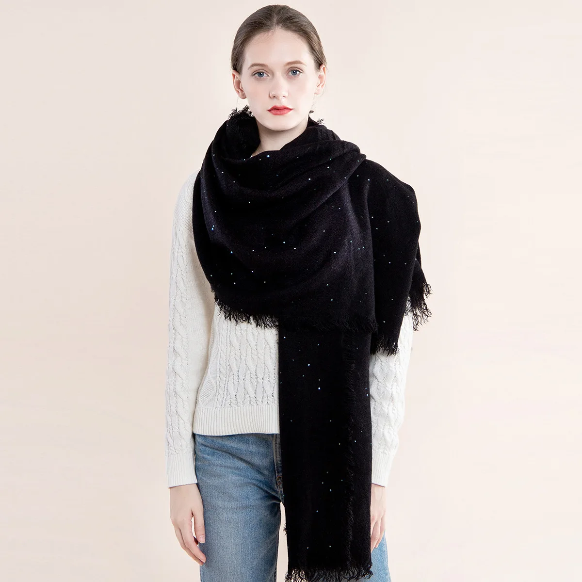 Winter Beads Scarf Most Soft Shawl 