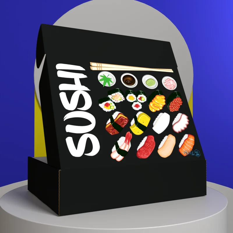 best selling delicious food grade sushi fast food take away paper box-2