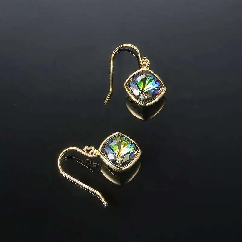 CDE E1959-S Fashion Jewelry Copper Alloy Earrings Wholesale Crystal 14K Gold Plated Earring Women Drop Earrings