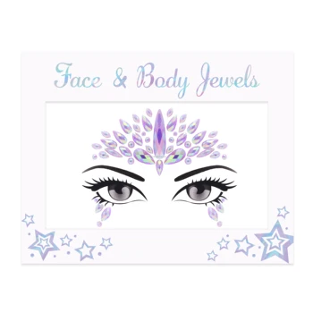 Shinein Adhesive Rhinestone Stick On Face Jewels Stickers Face Jewelry Temporary Glitter Face Jewels for Festival Party Makeup