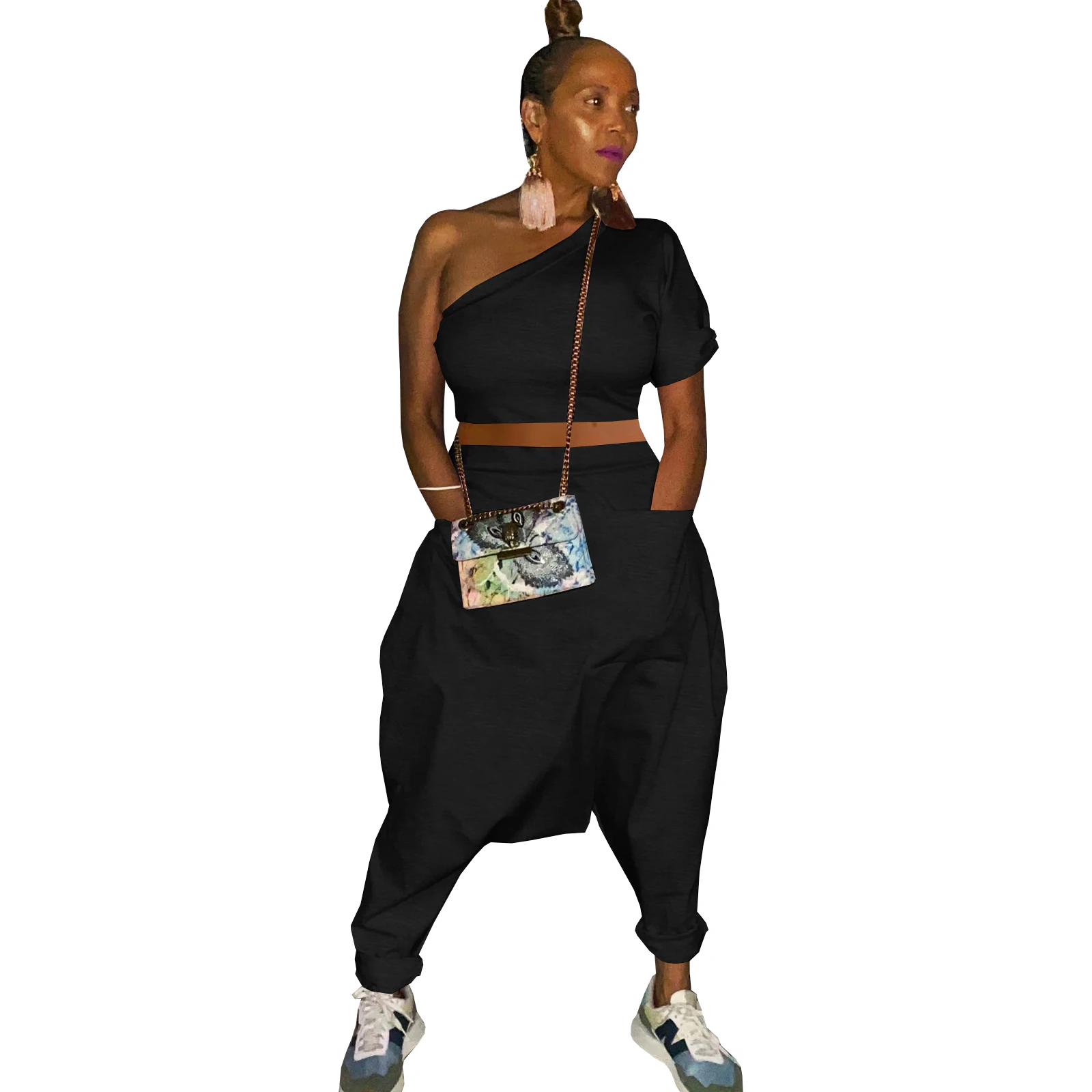 Ropa Informal Holgada De Hip Hop Para Mujer,Conjunto De Pantalones Bombachos Con Bolsillos - Buy Hip Hop,Dos Piezas Conjunto De Pantalón,Juego De Trajes on Alibaba.com
